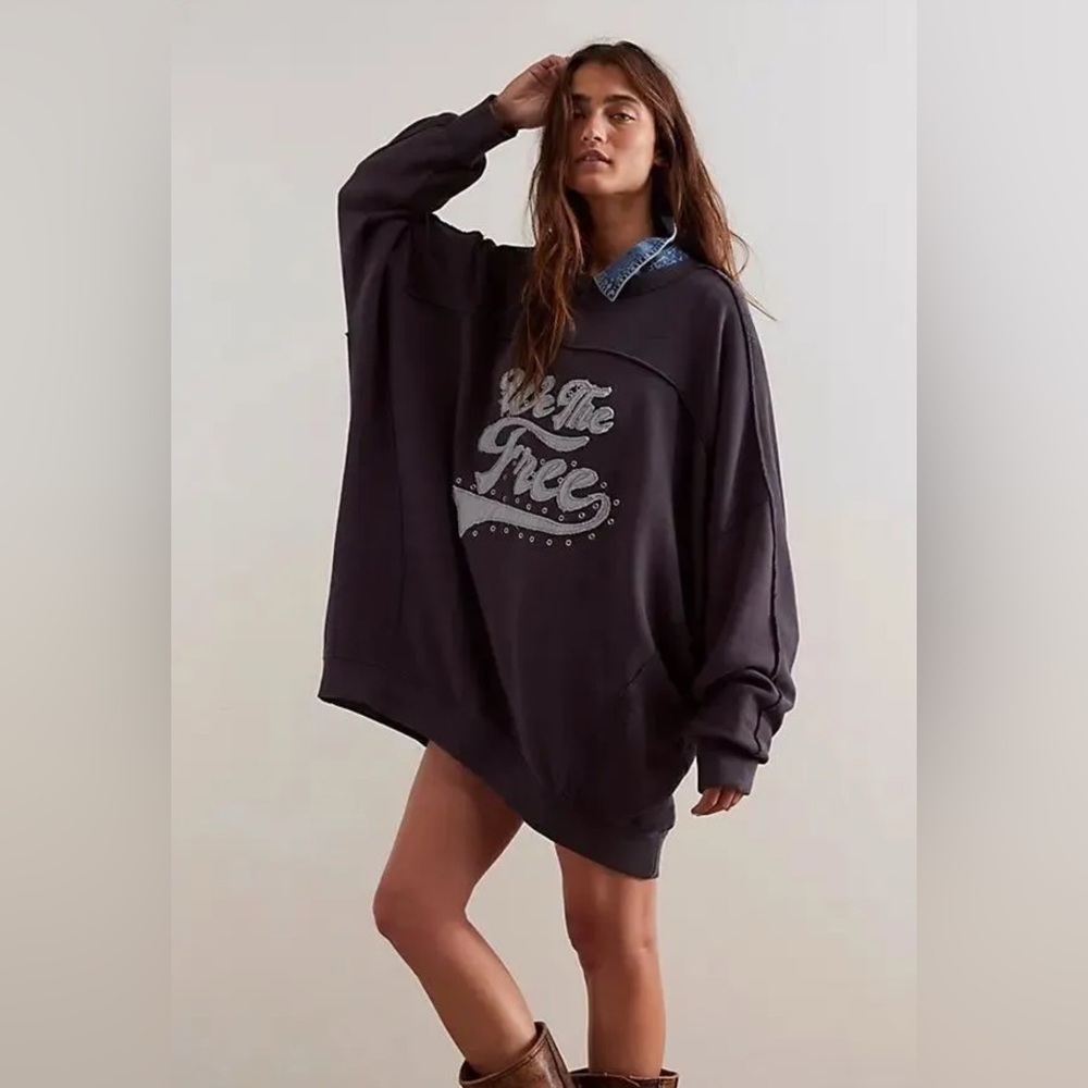 Free People We The Free What A Stud Sweatshirt M NWOT - Picture 2 of 6
